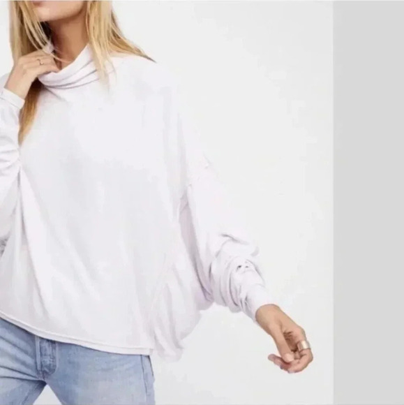 Free People Alameda Pullover Turtleneck Long Sleeve Top in Iris | PS - Picture 1 of 5